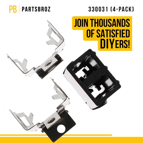 PartsBroz 330031 Surface Burner Plug-in Block Kit (4-Pack) - Compatible With Whirlpool Amana Roper Kenmore Cooktop Range - Replaces AP3075808 PS340571 WB17X210 4335480 5303935058 W10841094 99989649