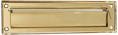 Baldwin Estate 0012.003 Letter Box Plate in Polished Brass, 13" x 3.625"