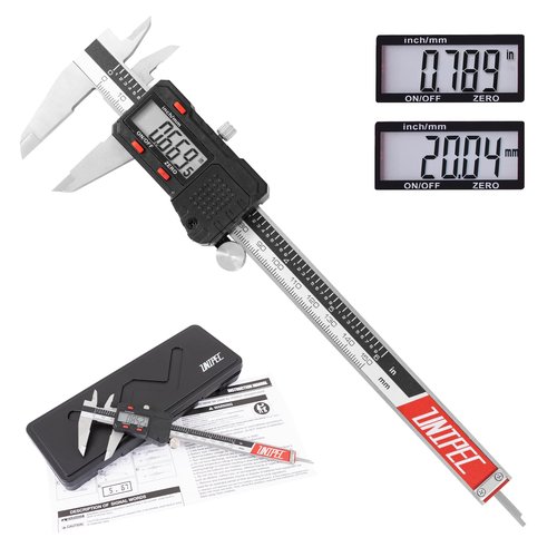 UNIPEC Digital Caliper Measuring Tool, Micrometer Caliper,Stainless Steel Vernier Caliper with Large LCD Screen,Easy Switch, 6 inch,Inch and Millimeter Conversion