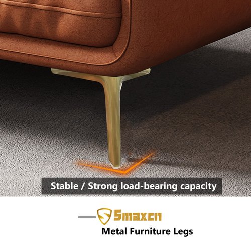 7 inch /18cm Brushed Gold Metal Furniture Legs Set of 4, Modern Style Furniture Legs, DIY Replacement for TV Stand, Sofa, Chair, Cabinet Cupboard