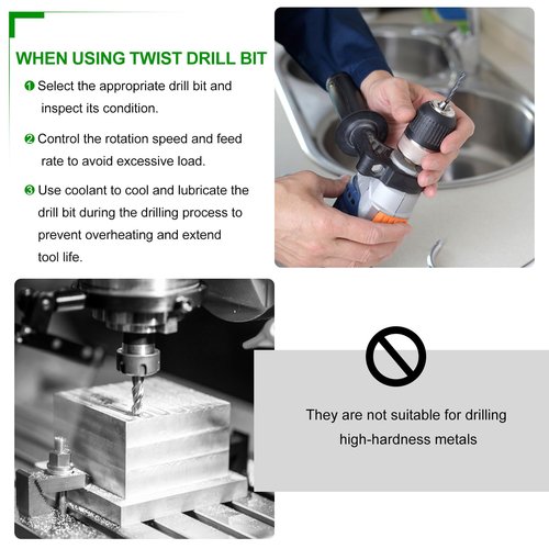 METALLIXITY Drill Bit (1/8") 20Pcs, 4241 High-Speed Steel Straight Shank Titanium Nitride (TiN) Coated 118° for Wood Plastic Iron Copper Aluminum Low Soft Metal