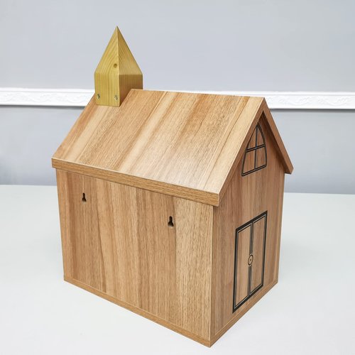 FixtureDisplays® Engineered Wood Tithes Offering Donation Box with Christian Cross, Church, Collection Boxes, Charity Boxes 14.5 X 10.4 X 20.3", Anti-Fishing, Requires Simply Assembly 21397-KD-NPF