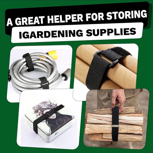 Sunroda Adjustable Cable Straps with 24 Buckles 1" x 16Ft, Free Cut Length, Reusable Fastening Cable Ties, Hook and Loop Securing Strap for Cable Tidy, Wire Management, Cord Organiser, Black