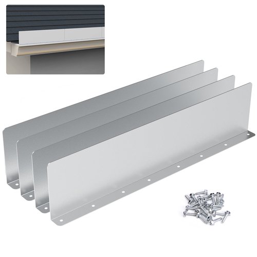 4 Pcs Gutter Valley Splash Guard,Straight Rain Diverter Roofing Gutter Guards,Rain Drip Gutter Guard for House Shingle Roofs Corner (4)