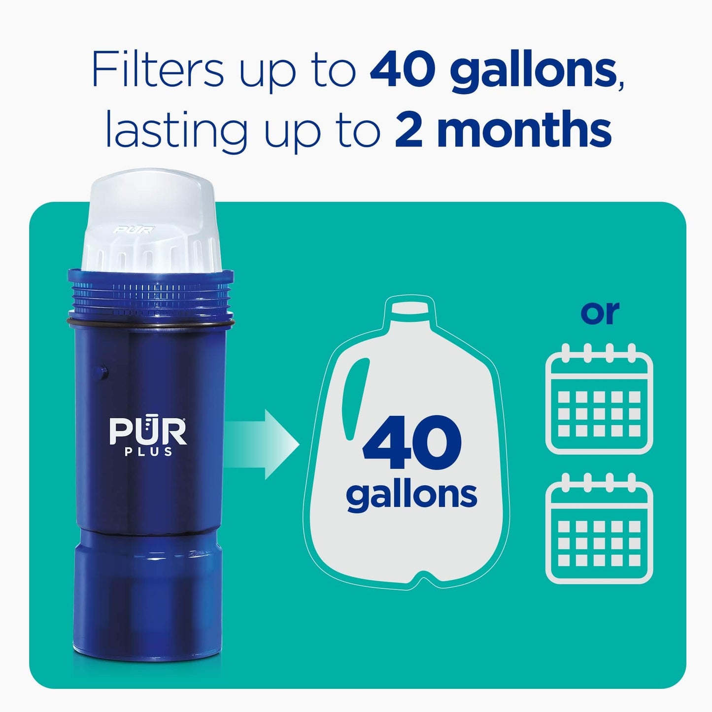 PUR PLUS Lead Reducing Water Pitcher and Dispenser Replacement Filter, Value Pack, 6-month Supply, Compatible with all PUR Pitchers and Dispensers, Blue, 3 Count, PPF951K3