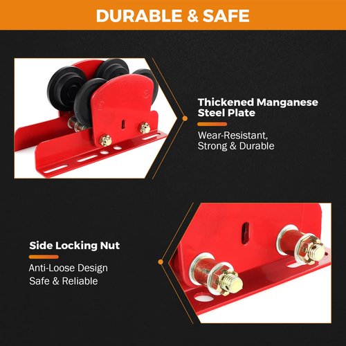 BEAMNOVA Electric Hoist Manual Trolley for 1.96-6.69 in I-Beam 1 Ton 2204 LBS for PA600 PA700 PA800 PA900 PA1000 Hoist Push Geared Overhead Heavy Duty Wheels Wide Flange