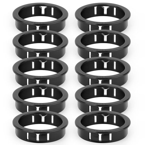 QCDENG 10PCS 2" Round Cable Snap Bushing Grommet, Black Snap in Cable Grommet Protector
