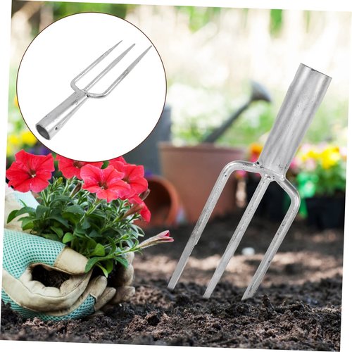 ibasenice Multi-Functional Prong Fork Heavy-Duty Gardening Weeder Tool for Uprooting and Outdoor Fishing Use