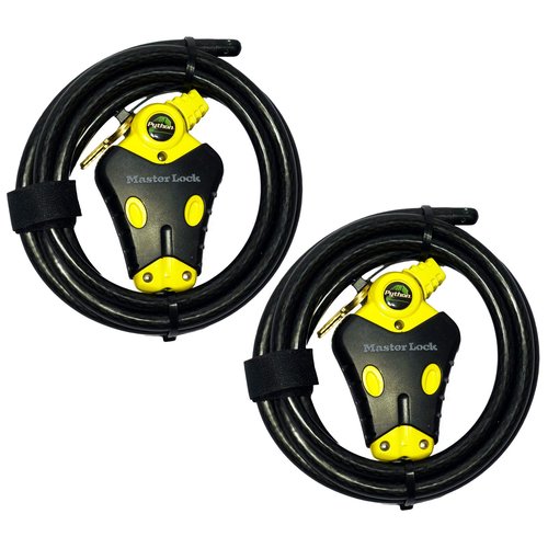 Master Lock - Two 6 ft Python Adjustable Cable Locks Keyed Alike, #8413KACBL-6-6