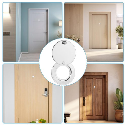 Yuomeaz Peephole Cover, Self Adhesive Peep Hole Covers for Door Viewers, Silver Home Security Peephole Protector for House