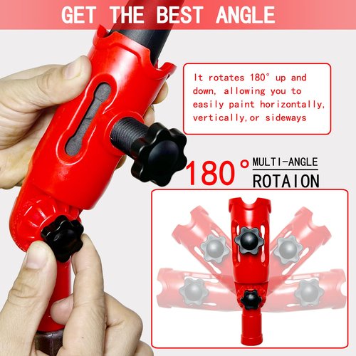Multi-Angle Paint Brush Extender for High Ceiling,Extension Pole Attachment Holder for Paint Brush,Roller, Scraper, Secure Handle Grip,Great for Walls, Corners, Edges,Corner Painting Tool
