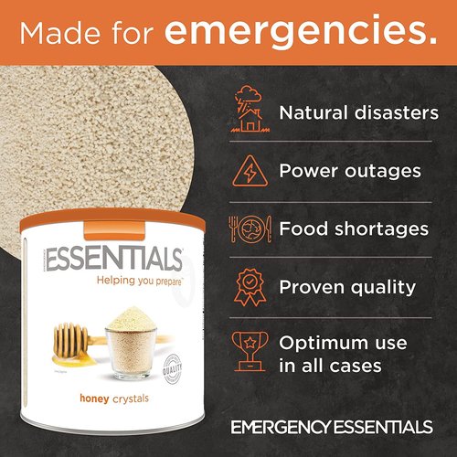 Emergency Essentials, Honey Crystals, Over 3 lbs. of Honey Powder, 30-Year Shelf Life