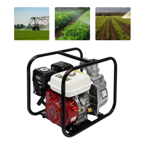 212cc 4 Stroke Gasoline Engine Water Pump, 3-Inch Gas-Powered Semi-Trash Water Transfer Pump, High Pressure Water Pump For Water Well Intake, Farmland Irrigation, Garden Irrigation