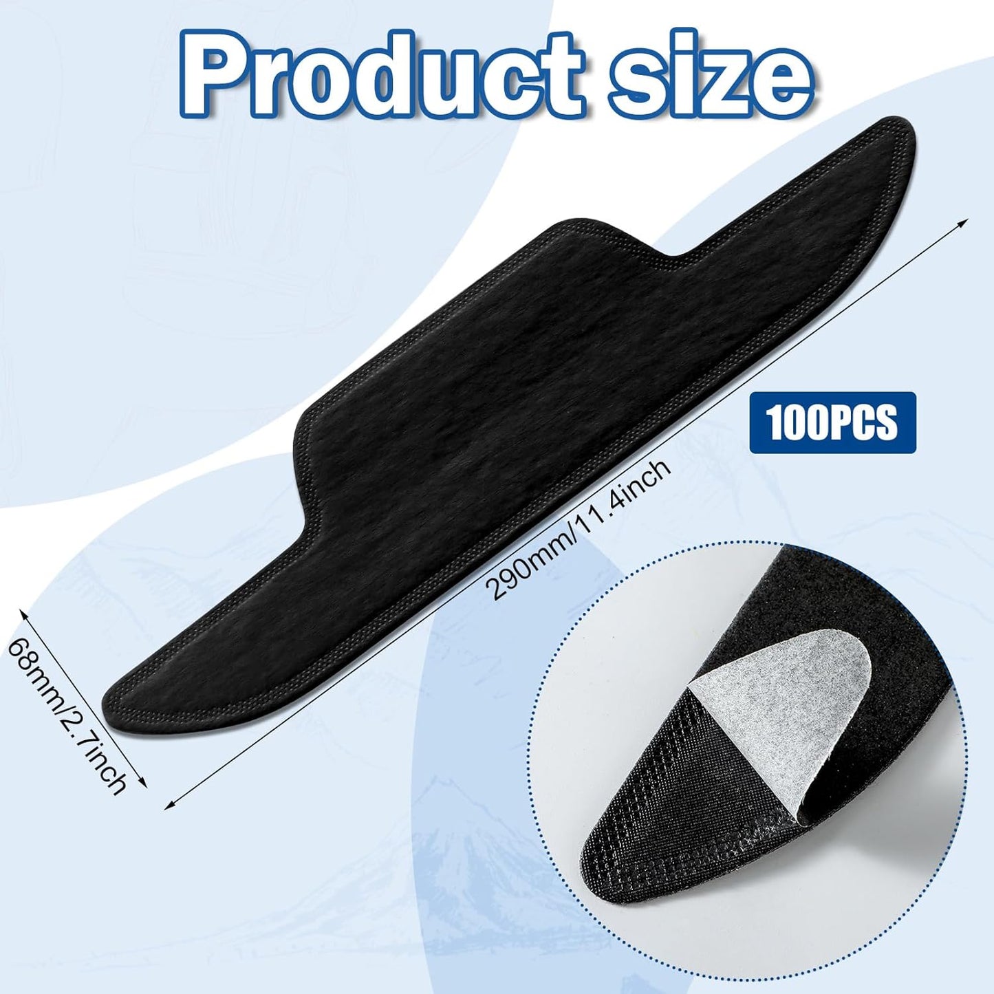 Janmercy 100 Pcs Hat Sweat Liner Shields Absorbing Pad Prevents Stains Protector Bands for Baseball Golf Cap Men Women
