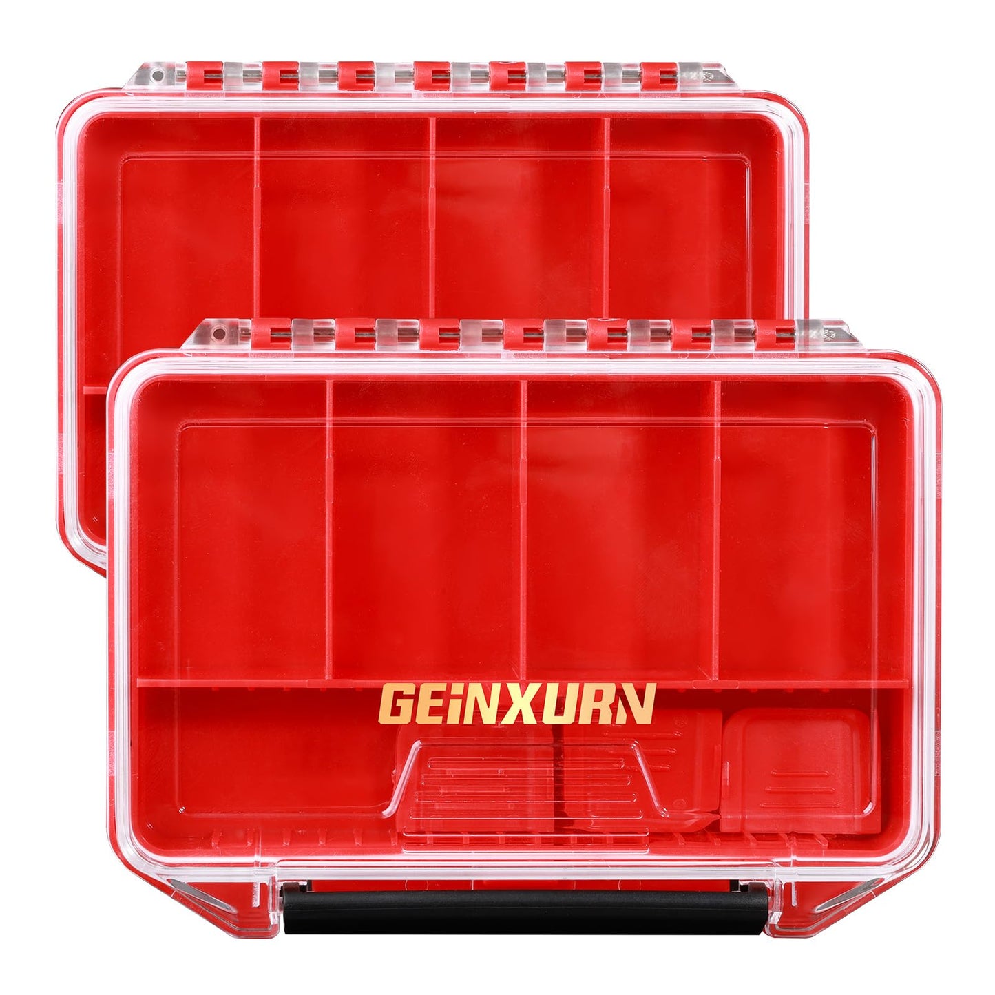 Geinxurn IPX4 Waterproof Small Storage Parts Organizer, Small Parts Case with Removable Dividers, Screwdriver Bit Set Box(2 Boxes)