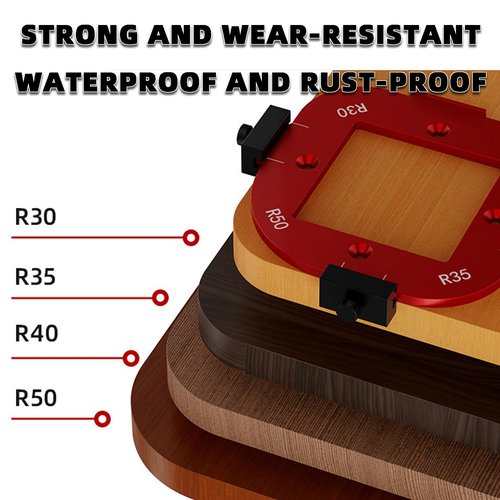 Upgrade Fillet and Arc Cutter for Woodworking, 8-in-1 Router Templates for Woodworking(R10–R50), Trimmer Cutting R Angle Arc Template, Fits Trim Table & Handheld Routers, Aluminum Alloy (M+L)