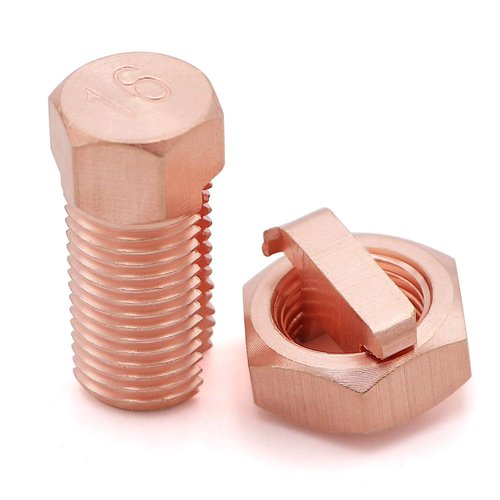 Fuzbaxy10PCS Solid Copper Split Bolt Connector,Ground Wire Clamp-6AWG
