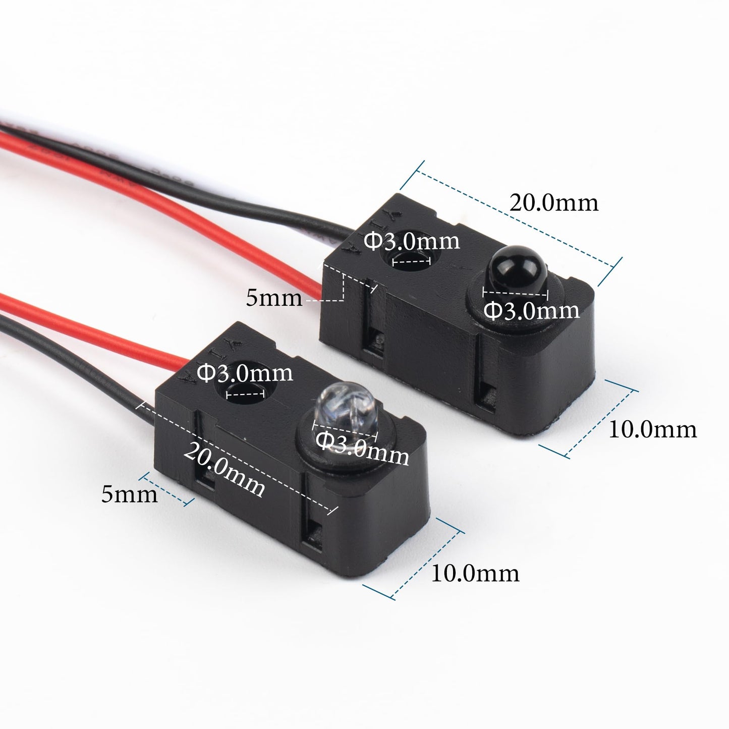 5Pcs IR Break Beam Sensor LEDs Counting Module Distance Sensor Split 5MM Through-Beam Photoelectric Switch for Apply Relay