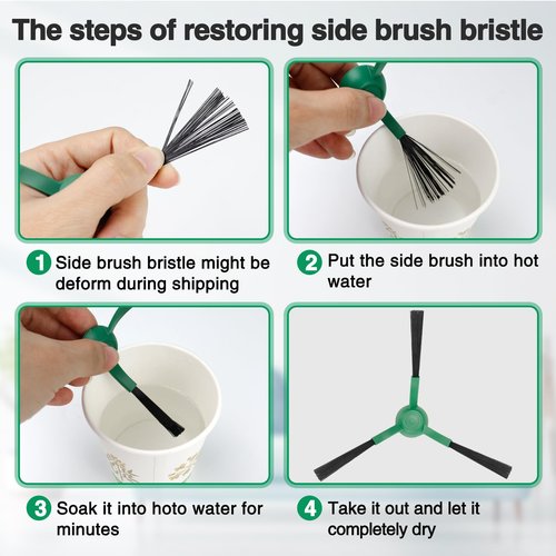 Dxyue 16Pcs Replacement Part Kit for iRobot Roomba Plus 405 Combo/ 505 Combo Robot Vacuum, 1 Rubber Brush 4 Mop Cloth 4 Dust Bag 3 Filter 4 Side Brushes