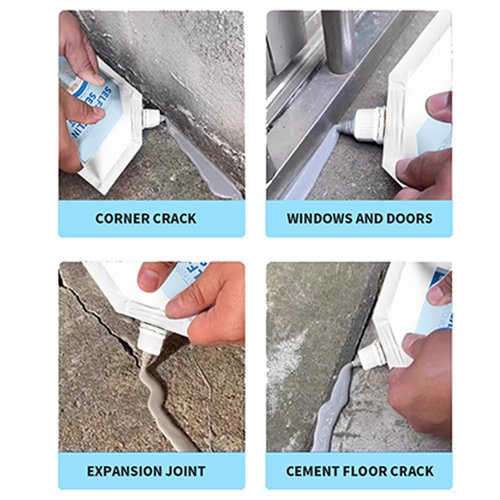 Magic Crack -Filler for Concrete, Concrete Caulking Adhesive, New Self-Leveling Sealant, Indoor Outdoor Use, Weather-Resistant Formula, 500ml for Bathroom Brick Bathtub Pool Garden