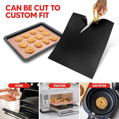Oven Liners for Bottom of Oven with Baking Sheet Mat, Heat Resistant Stove Liners for Bottom of Electric Stove and Teflon Sheets for Baking, Reusable Matt for Electric Range