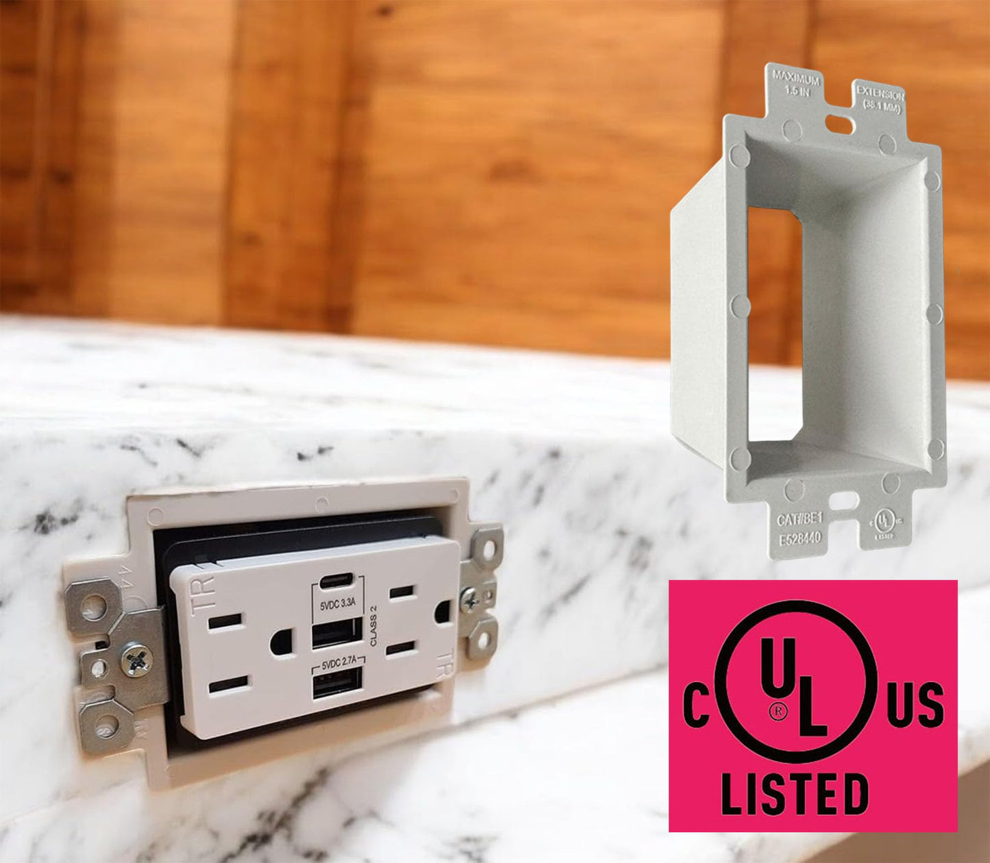 iMBAPrice IMBA-BE1-5 (UL Listed) 1-Gang Non-Metallic Electrical Power Outlet Box Extender for Power Switch Receptacles Accessories, 5-Pack