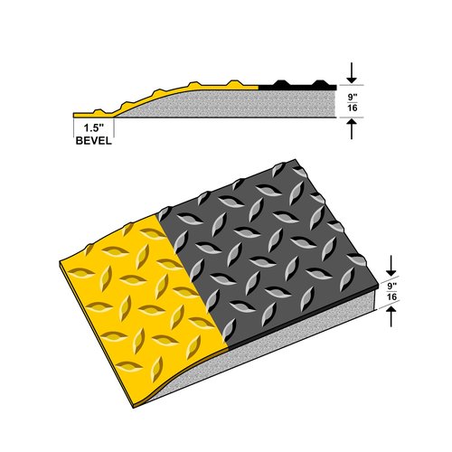 Rhino Mats, American Classic Diamond Anti-Fatigue Mats, Industrial Ergonomic Comfort Standing Mat for Work, Home, Garage, Office, Kitchen or Anywhere (Black/Yellow 9/16" Thick, 2 FT. x 3 FT.)