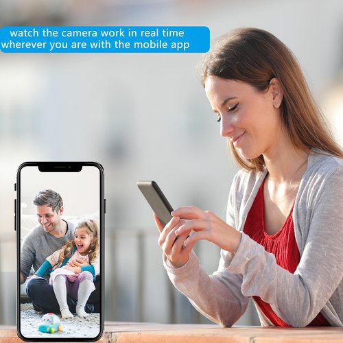 1080P WiFi Security Camera Clock - Indoor Nanny Cam with Motion Detection & Night Vision for Baby Monitoring and Pet Surveillance