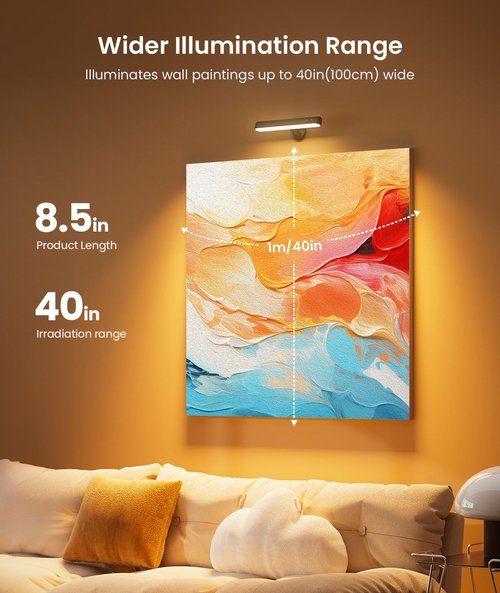 PopoIron Rechargeable LED Wall Sconces for Bedroom,Wall Lights with Remote Control and Touch,360° Rotation,3 Colors Temperatures Dimmable Black Wall Lamps for Living Room with 15 RGB Colors,2 Pack