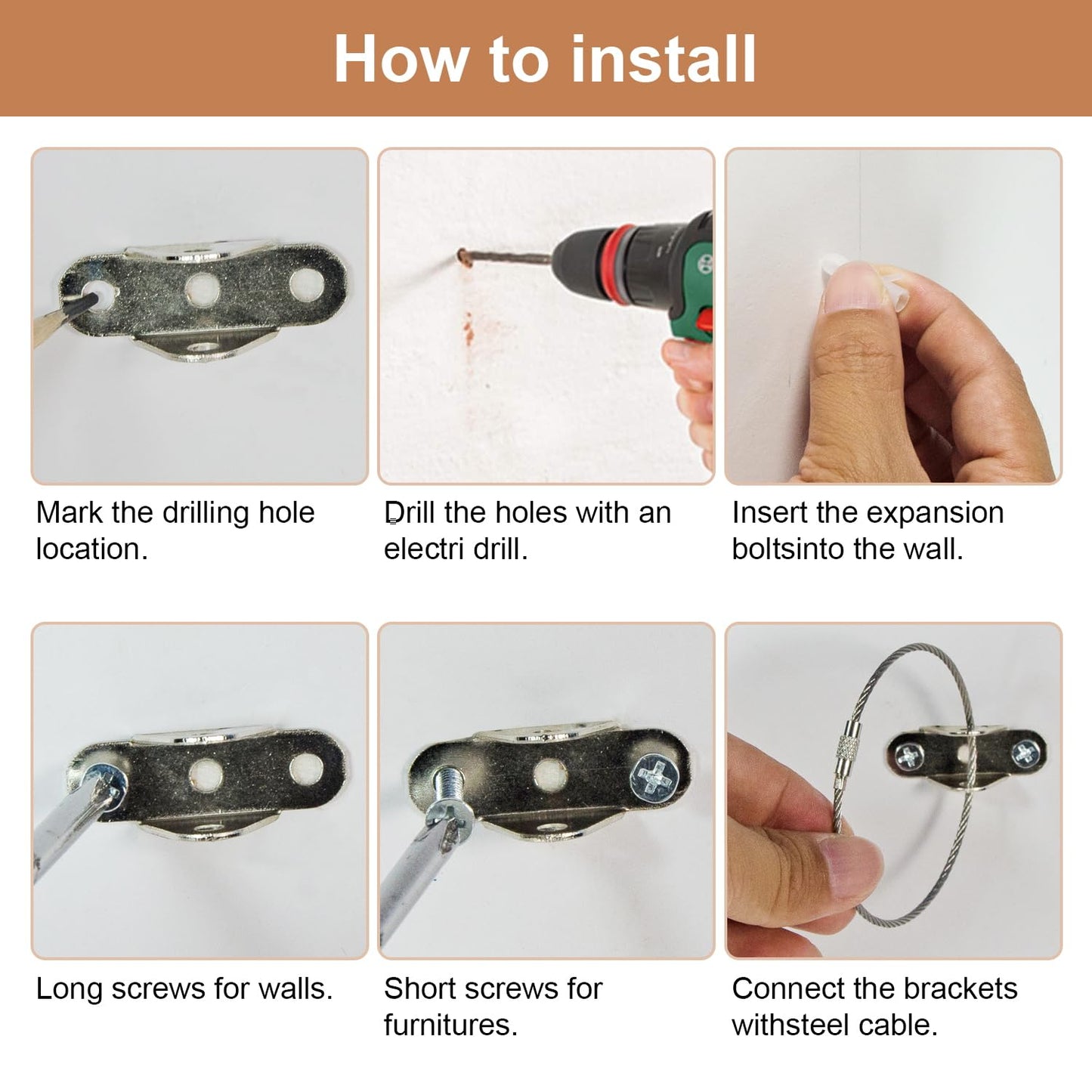 Furniture Anchors for Baby Proofing (4 Pack), Anti Tip Furniture Straps, Earthquake Straps, Keep Baby Pet Safety from Falling Furniture