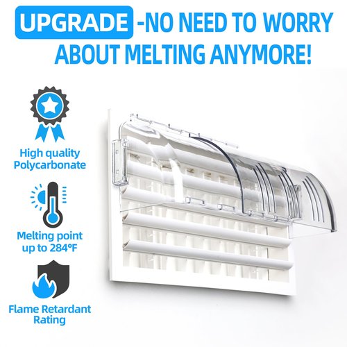 2 Pack Adjustable Magnetic Heat & Air Vent Deflector -New Super Strong Neodymium Magnets 8" to 15" Length Fits Vents, Sidewall, Ceiling, Floor Registers - Curved Air Conditioner Vent Cover