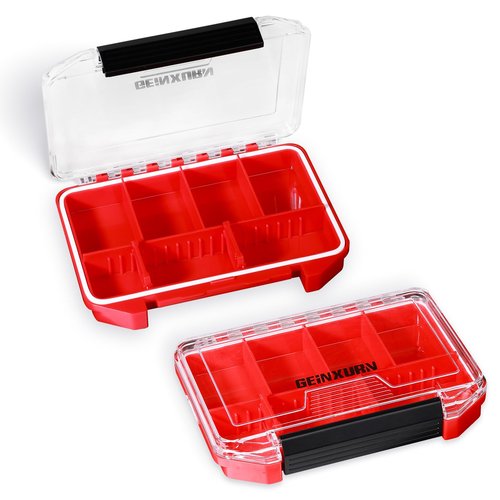 Geinxurn IPX4 Waterproof Small Storage Parts Organizer, Small Parts Case with Removable Dividers, Screwdriver Bit Set Box(2 Boxes)