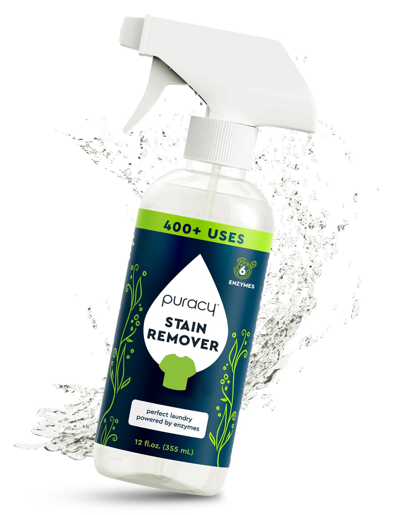Puracy Stain Remover, Travel and Laundry Stain Cleaner for Clothes, Baby Essentials, Kids Stains, Oil and Fabric Spot Cleaner (Stain Remover Spray, 12 fl oz)