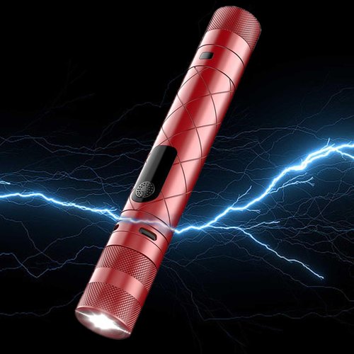 Suptruck Voltguard X95 Tactical Stun Flashlight–Ultimate Survival Flashlight, Waterproof, Rechargeable Self-Defense, High-Intensity LED, Outdoor Emergency Use (Red)