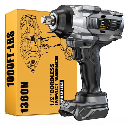 Cordless Impact Wrench 1/2 inch for Dewalt Battery, 1000FT-LBS (1360N.m) Brushless Electric Impact Gun Includes LED Work Light, 2100RPM High Torque Impact Driver, Bare Tool Only