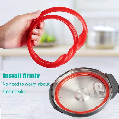 Silicone Sealing Ring for InstaPot - 3 Pcs Replacement Silicone Gasket Seal Rings with 3 Colors(Red, Clear and Blue) - Gasket Accessories for 5/6 Qt InstaPot