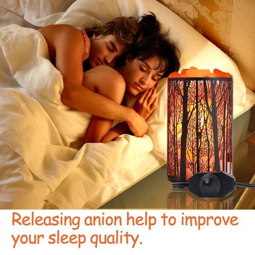 Himalayan Salt Lamp, Salt Rock Lamp Natural Night Light in Forest Design Metal Basket with Dimmer Switch (4.1 x 6.5 4.4-5lbs), 25Watt Bulbs & ETL Cord 1 Pack
