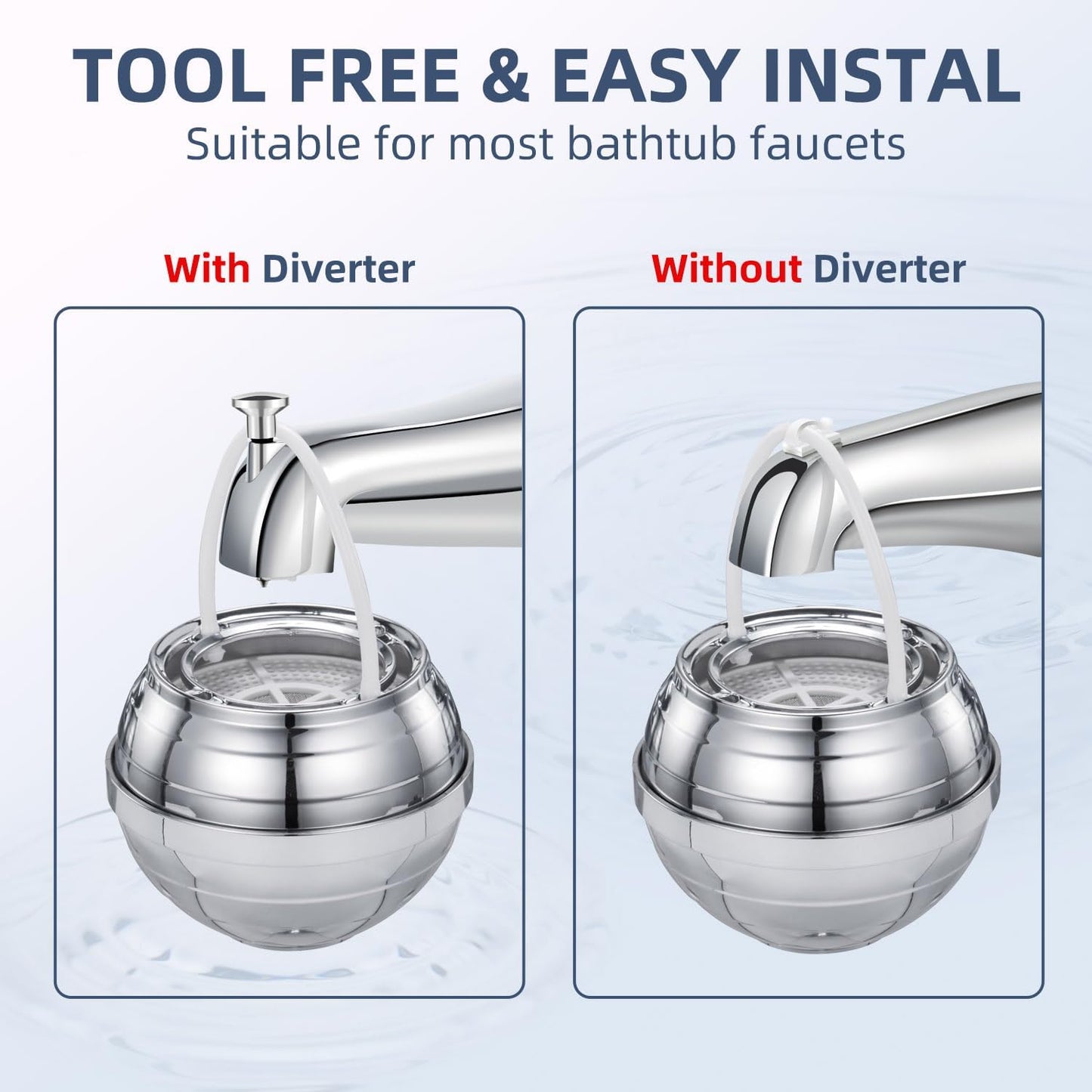 Bath Water Filter, Bathtub Water Filter, Bath Filter for Tub，Bath WaterFilter for Tub Faucet - BPA Free - White