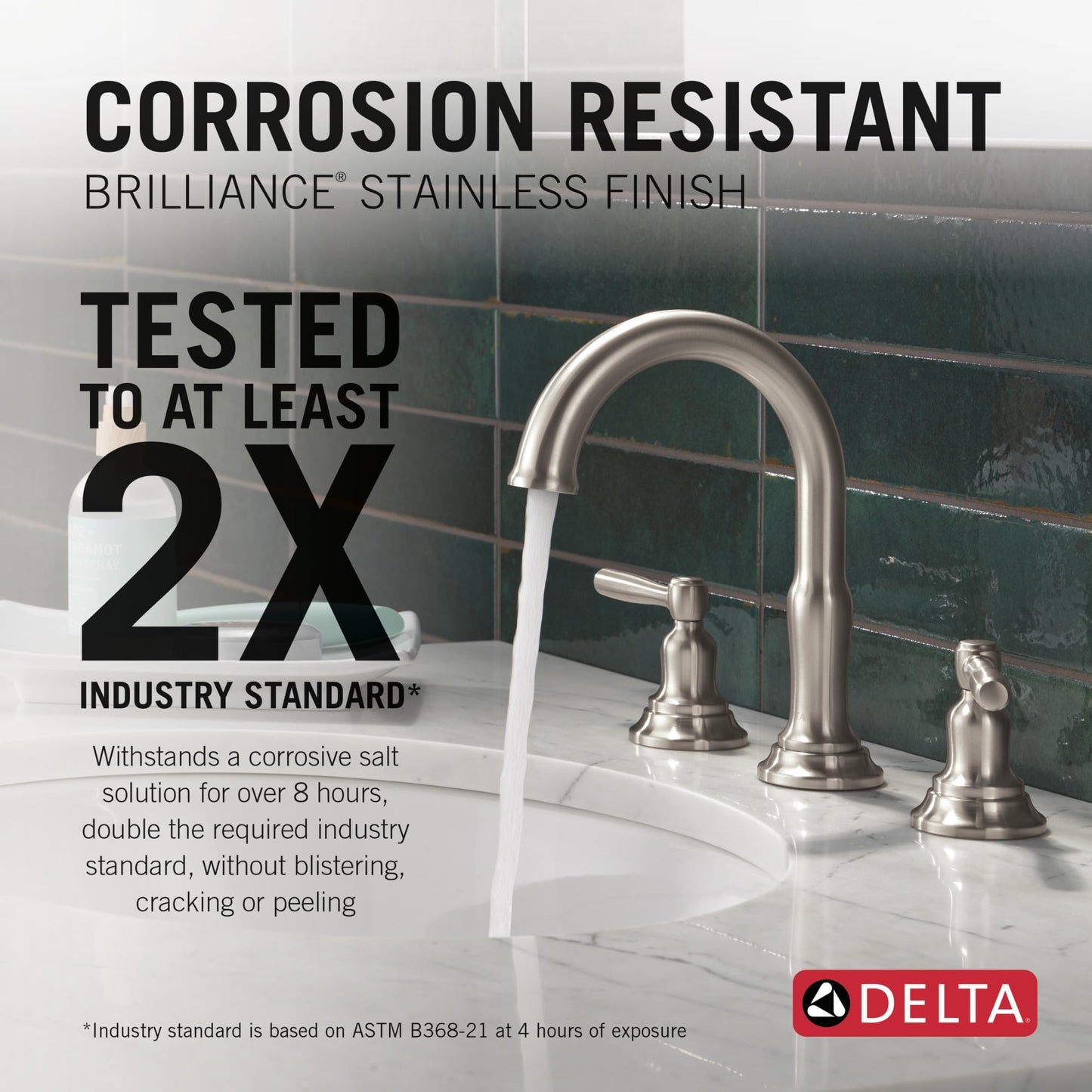 Delta Roe Brushed Nickel Bathroom Faucet 3 Hole, 8 Inch Widespread Bathroom Sink Faucet for Vanity, Push-Pop Drain Assembly, Stainless 35985LF-SS