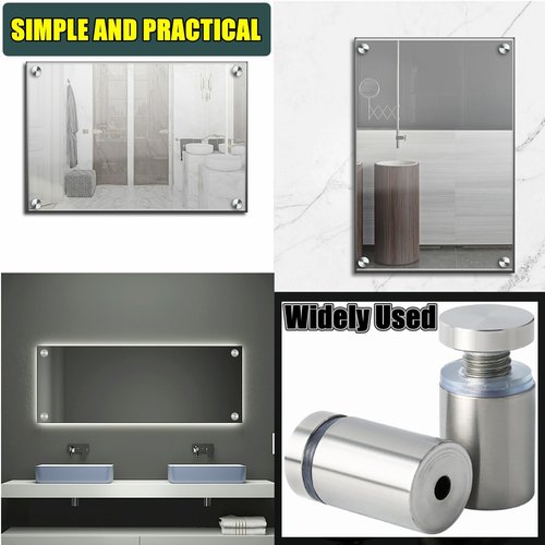 Alise 3/4"x1" Sign Standoff Screws,Wall Mount Glass Standoff Advertising Nail for Hanging Acrylic Picture Frame Glass Acrylic Signs,Stainless Steel Sign Mounting Bracket Hardware,Brushed,Pack of 8