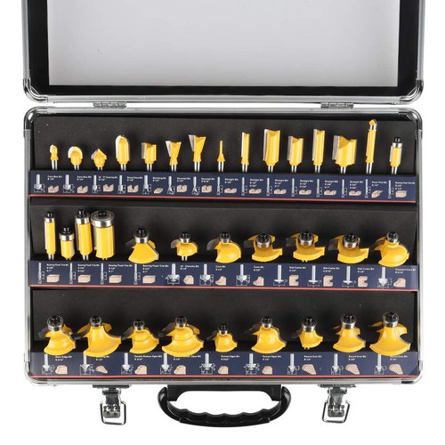 KOWOOD Router Bits Sets of 35B Pieces 1/4 Shank Router Bit Set T Shape Wood Milling Cutter