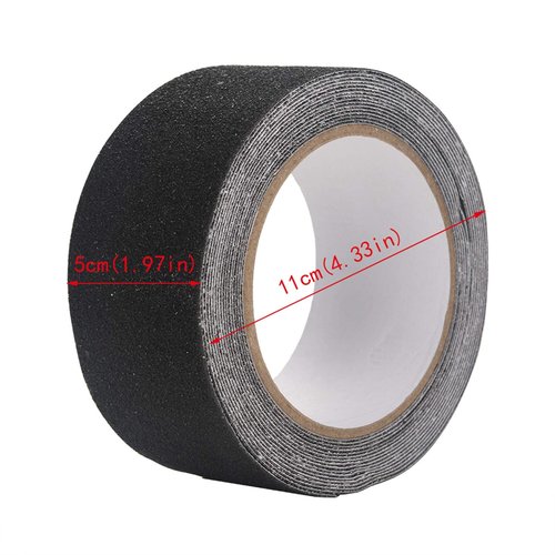 Anti Slip Tape, 16.5ft 2inch Non Slip PVC Tape Safety Tape for Stair Step Floor Safety Decor (Black)