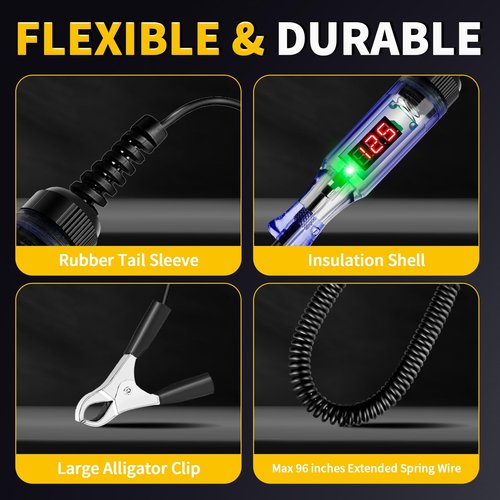 ATOBLIN Test Light Automotive 3-120V DC LED Digital Circuit Tester with Voltage Display, Auto Bidirectional Voltage Tester, Electric Test Probe Pen for Car Battery Polarity Continuity Fuses