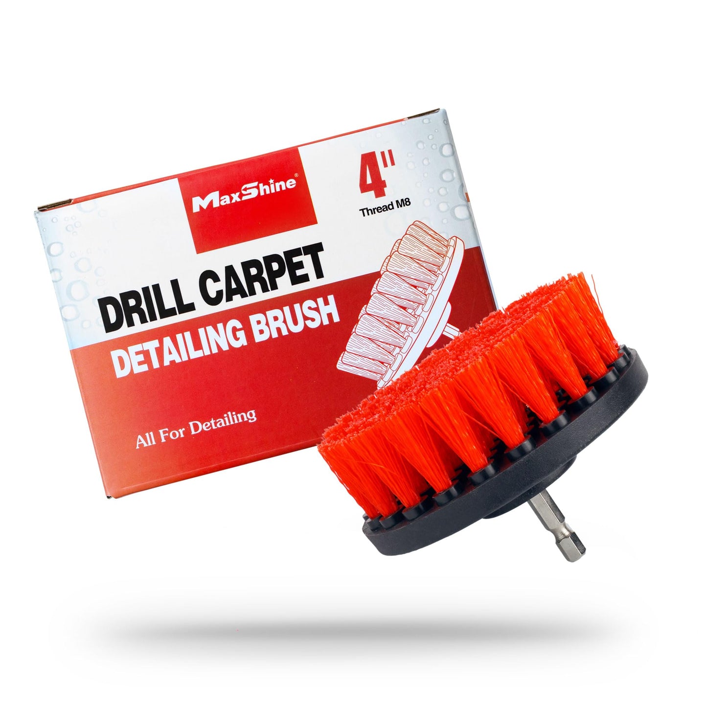 Maxshine 4” Universal M8 Medium-Duty Drill Brush – Upholstery & Carpet Scrubber Attachment for Car Detailing, Fabric, Seats, Floor Mats & Home Cleaning – Removes Stains, Grime, Spots & Buildup