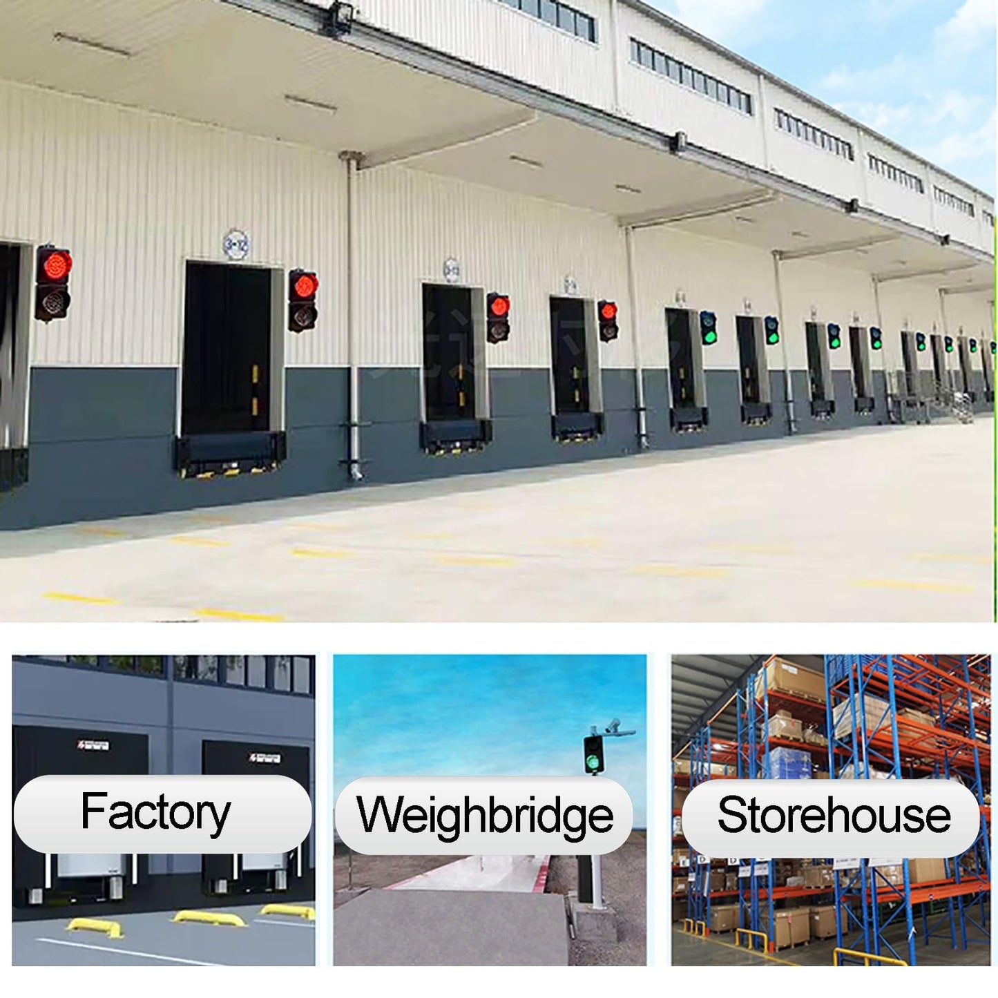 GQMYCDM 2 Red/Green LED Loading Dock Traffic Lights for Mounting Inside and Outside, Industrial Signal Lamp for Wall, with Control Switch, Plug & Play