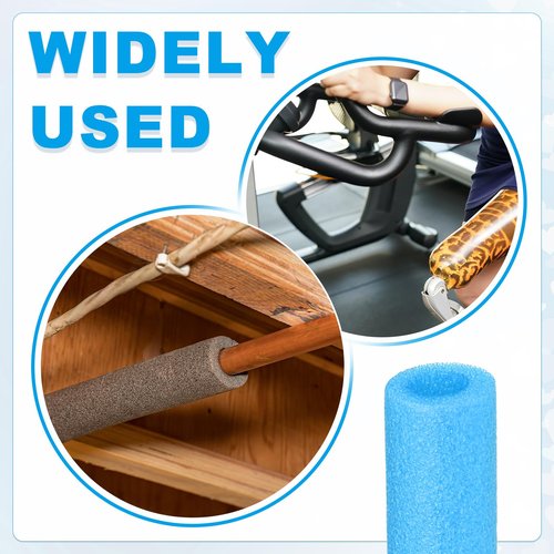 PATIKIL 4 Pcs Pipe Insulation Foam Tube, Pool Noodles Foam Tubing Covers 3/8" (10mm) ID x 3.3FT x 13/16" OD for Swimming Pool Handle Heat Preservation Protective Sleeve, Blue