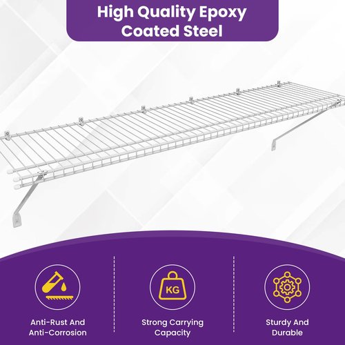 SATUY 20Pcs 12 Inch Wire Shelf Brackets Kit, Includes Shelf Support and End Brackets Wire Shelf Clips with Anchors and Screws for Wardrobe Closet Wall Shelving Installation (4 Set)