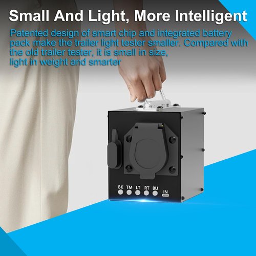 Portable Trailer Light Tester Box with 12V 10Ah Battery, Wireless Remote Control Operation, Compatibility Round/Flat Pin, with 7-pin Trailer Light Tester Plug, for Testing Trailer Taillights1