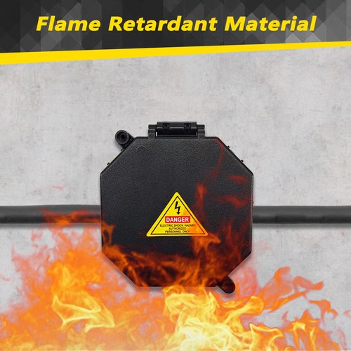 MIARALA Black Open Splice Junction Box (6 Pack), Splice Box Wire Electrical Junction Box with Cover V0 Flame Retardant Rating(Highest Level)