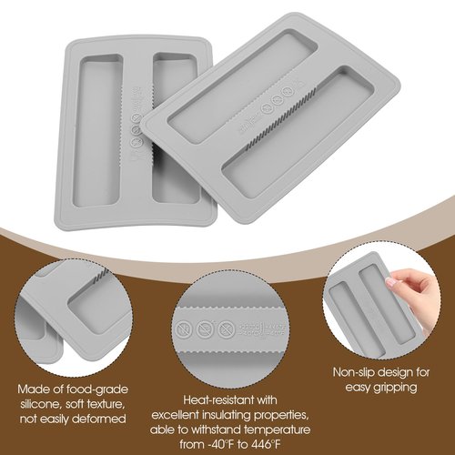 GEEHUA 2Pcs Silicone Toaster Cover, 2 Slice Toaster Dust Covers Bread Machines Dustproof Lid Bread Maker Appliance Accessories for Breads Sandwich Machine(Gray)